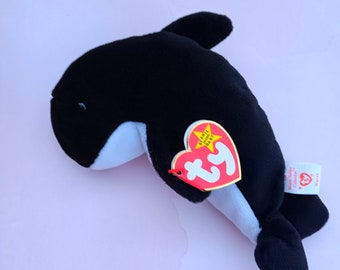 Waves the Whale Beanie Baby | TY Beanie Babies Collectible I 4th Generation Waves the Whale Beanie Baby I Nostalgic Gift