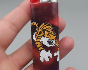 Handcut Collage Bic Classic Lighter, Calvin and Hobbes