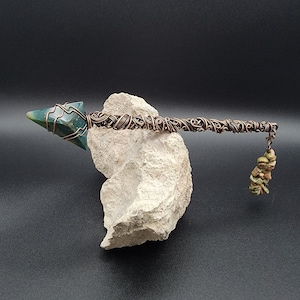 Jasper Mini Altar Wand: Copper Wrapped Crystal Ritual Tool