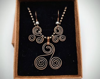 Turned Out copper jewelry set