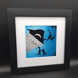 Deep Dive, Framed Collage, Abstract Collage, Abstract Art