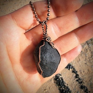 Obsidian Apache Tear Amulet #5
