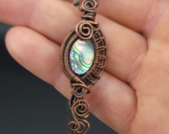 Tidepool, Wire Wrapped Pendant, Copper Necklace