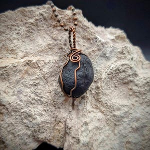 Obsidian Apache Tear Amulet #10
