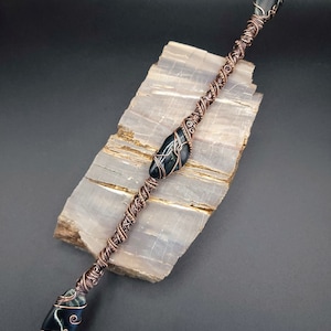 Alaskan Jade Wand, Altar Wand, Ritual tool, Copper & Crystal wand