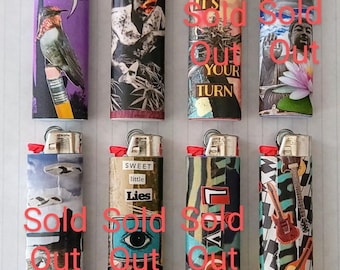 Handmade Collage Bic Lighter, Art Designs