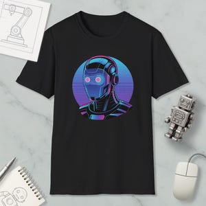 Cyberpunk Mission Robot Nerd T-Shirt, Retro Robot Shirt, SciFi Tshirt, Vintage Scifi Tshirt, Graphic Shirt, Synthwave T-Shirt