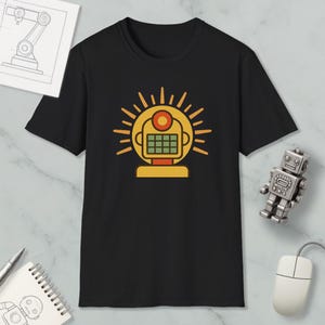 Solar Flare Core Graphic Robot Nerd T-Shirt, Retro Robot Shirt, SciFi Tshirt, Vintage Scifi Tshirt, Graphic Shirt