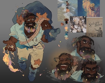 FULL REF SHEET // Custom character design reference sheet commission - Dnd, Oc, Furry...