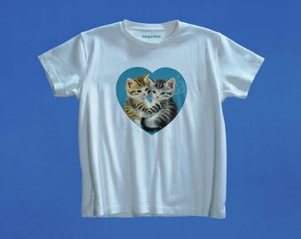 Vintage Cat Graphic Tee, Cottagecore 90s Shirt, Cat Lover Shirt, Pet Gift For Her, Fairycore Retro Y2K Baby Tee, 2000s Animal Lover Shirt