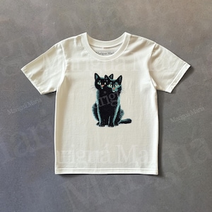 Vintage Black Cat Graphic Tee, Cat Creppy Retro Shirt, 90s Aesthetic Gift, Retro Style Baby Tee, Pet Lover Unisex Tshirt, Cat Lover Shirt image 1
