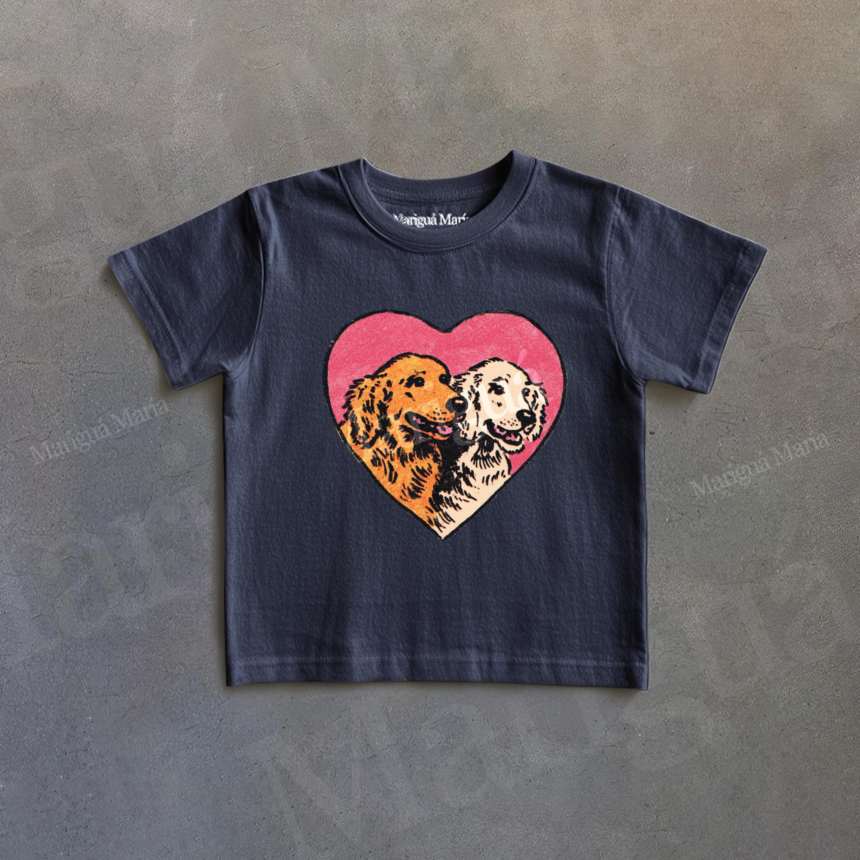 Golden Retriever Portrait Toddler T-Shirt - 100% Cotton Cute Dog Graphic Tee For Kids