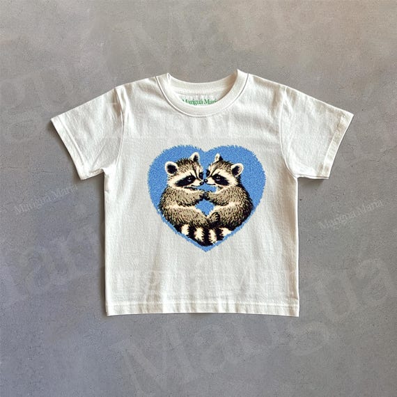 Vintage 90s Raccoon Graphic Tee, Cute Raccoons Graphic Tee, Raccoon Lover Gift, Boho Shirt, Trash Cats Shirt, Wildlife Shirt, Raccoon Gift