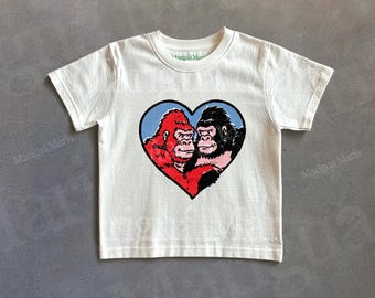 Retro Gorillas Graphic Tee, Vinatge Animal Tshirt, 90s Style Baby Tee, Monkeys Toddler Shirt