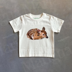 Hirsch Cottagecore Tshirt, Süßes Hirsch Grafik T-Shirt, Waldtiere Shirt, Naturliebhaber Geschenk, Boho Shirt, Vintage 90er Shirt, Fairycore Shirt