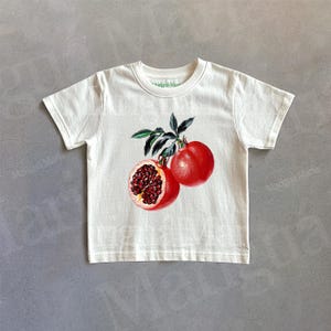 Granatapfel Boho Grafik Tshirt, Botanischer Garten Retro T-Shirt, Vintage 90er Cottagecore Shirt, Retro Obst Shirt, Geschenk für Sie, Nostalgie
