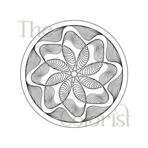 Mandala Coloring Page with Rounded 3D Patterns no28