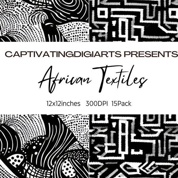 Vibrant African Textile Digital Paper Pack (15 Designs)