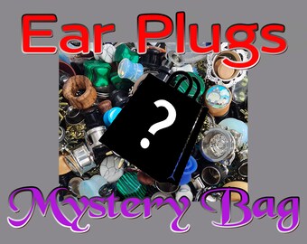 Plugs Mystery Bag Of 5 ------- Sizes 5mm - 25mm ------- Lucky Bag Mixed Material Gauge Jewellery Stretchers Spikes