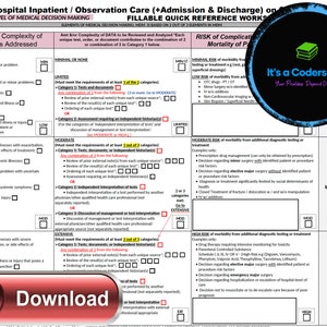 AMA'S 2023 (9 Pages) Fillable E/M MDM Guide Printable PDF Portfolio ...