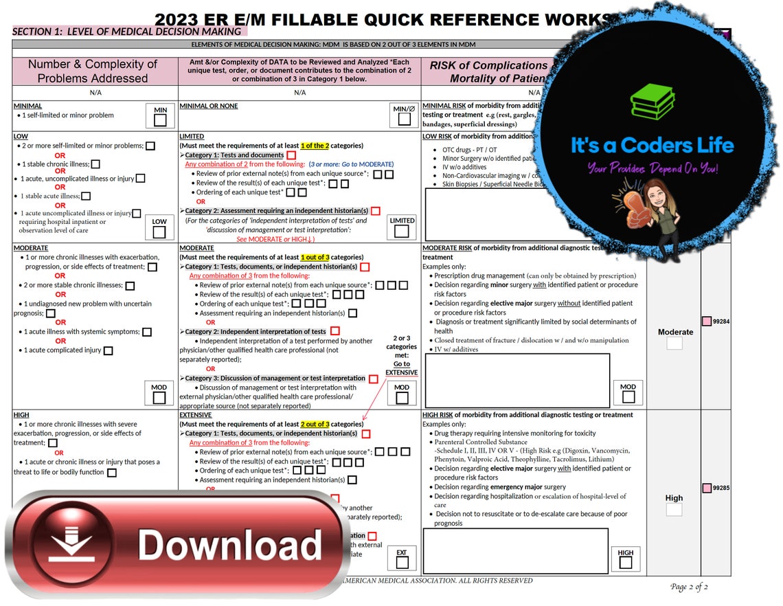 AMA 2023 FILLABLE PDF Emergency Room E M Audit Tool Improve Data Input ama-2023-fillable-pdf-emergency-room-e-m-audit-tool-improve-data-input