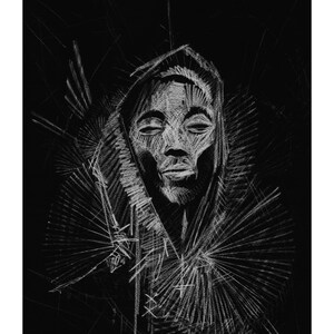 Digitaler Posterdruck auf Schwarz-Weiß-Bleistift-Portraitpapier