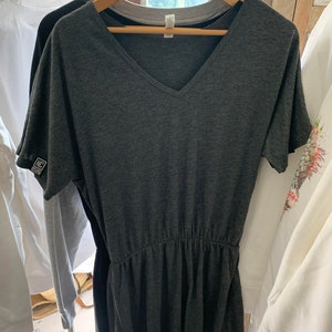 Short gray summer dress women&#39;s cotton size S chill dress