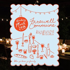 Hand-Drawn Italian Dinner Party Invitation Template: Editable Illustrated Design