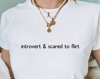 Introvert And Scared To Flirt Baby Tee, SNUG FIT Crop Top, Retro 90s Style Shirt, Y2K Baby Tee, Vintage Cute T-shirt, Funny Baby Tee