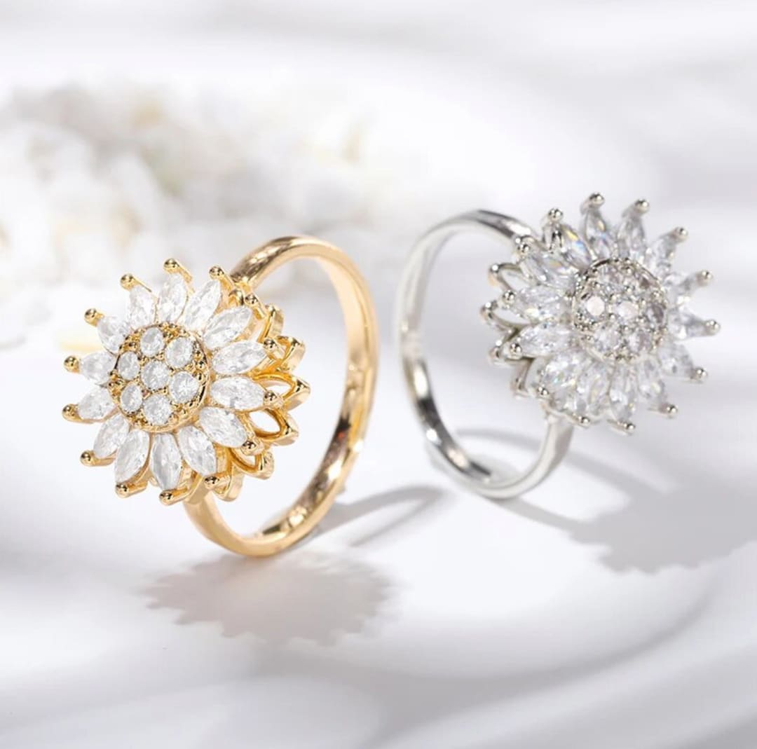 Flower Fidget Ring - Etsy
