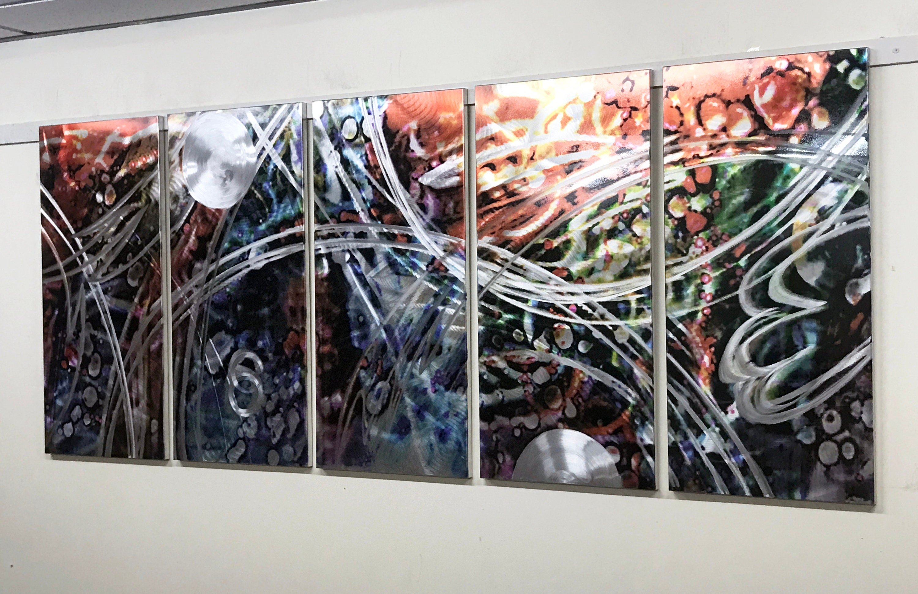 Abstract Metallic Wall Sculpture: Aluminum Art, Elemental Harmony (w64 ...