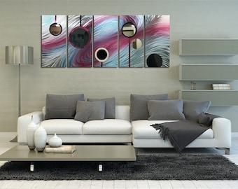 Abstracte metalen wandsculptuur/gespiegelde acrylkunst/hedendaagse woondecoratie