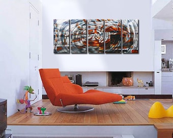 Abstrakt metallväggskulptur / modern inredning