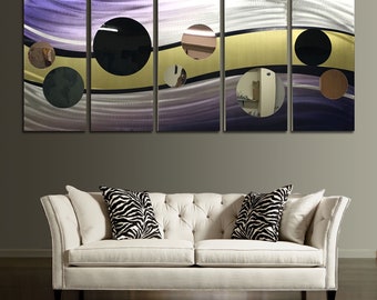 Abstracte metalen wandsculptuur/gespiegelde acrylkunst/moderne woondecoratie