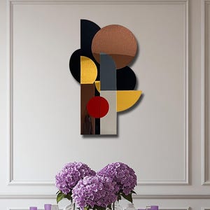ABSTRACT  Unique acrylic mirror wall art featuring vibrant colors and dynamic, modern geometric design
