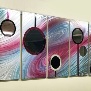 Contemporary abstract  Art. Home Office decor, Metal wall sculpture & Mirrored acrylic wall art.