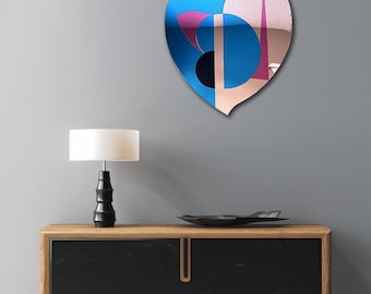 Mirrored Acrylic Wall Art/ Modern Colorful Sculpture/ Loving Heart