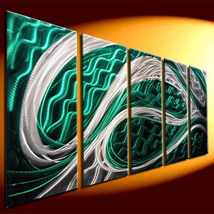 Contemporary abstract Art. Home Office decor, Metal wall sculpture painting. The Legend of Waves.Direct from Artist Studio. Free shipping.