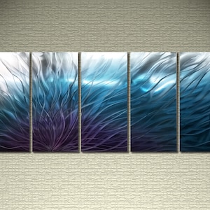 Contemporary Abstract Art, Home Office decor, Metal wall sculpture painting, The secret of ocean. Direct from Artist Studio. Free shipping.