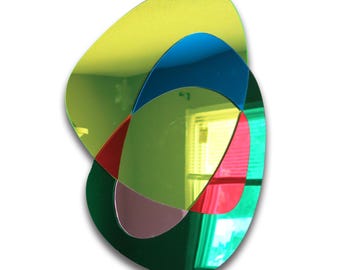 Abstract Mirrored Acrylic Wall Art/ Modern Colorful Reflective Decor