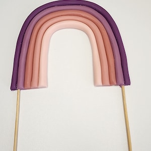 Pink Rainbow Cake Topper Fondant Rainbow  For Girl's Birthday Boho Rainbow Cake