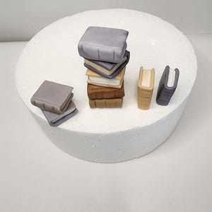 Book Cake Topper for Book Club  Cupcake Topper Fondant Mini Books For Library Birthday Bookworm Topper