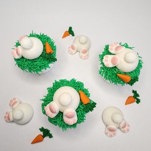 Bunny Bottom Cake Topper Bunny Cupcake Topper for Easter Cake Decoration Edible