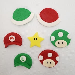 Super Mario Fondant Cupcake Toppers Mario Party Edible Decorations For Mario Bros Cupcakes
