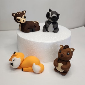 Woodland Animal Fondant Cake Toppers: Baby Shower Decorations