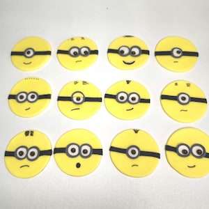 Minion Fondant Cupcake Topper: Despicable Me Party Edible Decorations