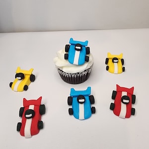 Race Car Birthday Cupcake Toppers For Boy Birthday Car Theme Fondant Topper