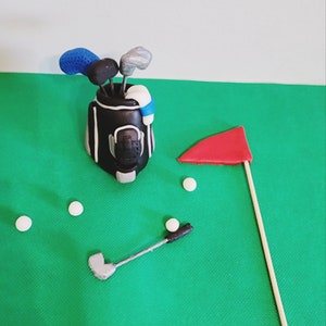 Golf Cake Topper For Golfer Birthday Fondant Golf Bag Topper