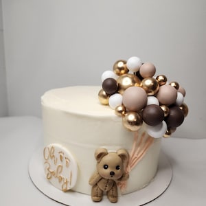 Bear Cake Topper For Birthday Party Fondant Teddy Bear for Baby Shower Edible Decoration