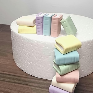 Book Cake Topper Fondant Mini Book Cupcake Topper Book Party Favors for Book Lover Author Cake Topper